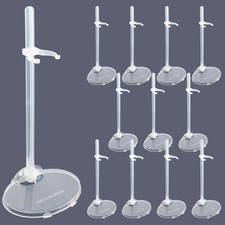 12 Pcs Adjustable Doll Stands - Transparent  Lightweight Display Rack for Do