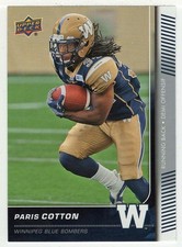 Paris Cotton - Winnipeg Blue Bombers (CFL Football Card) 2015 Upper Deck # 71 MT
