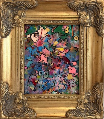 Serg Graff ''Where's Mr Man'' Abstract Acrylic Painting Framed Outsider Art COA