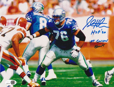 STEVE HUTCHINSON SEATTLE SEAHAWKS HOF 20 1ST CAREER START JSA ACTION SIGNED 8x10
