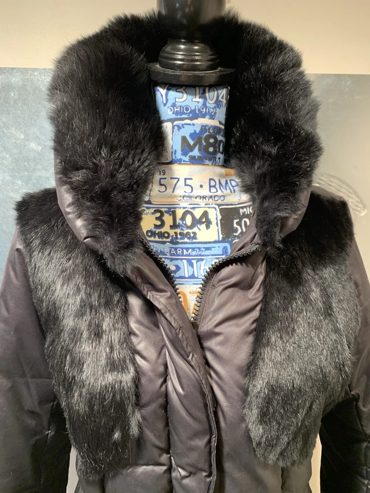 RUD by RUDSAK Belted Down Puffer Parka Rabbit Trim & Removable Rabbit Collar XL - Image 4 of 4