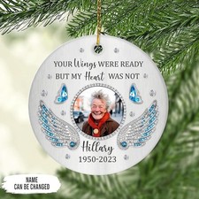 Add Photo Memorial Ornament for The Loss of Loved One, Remembrance Sympathy O...