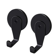 Magnetic Wreath Hanger Black Matte, Set of 2 Magnets Heavy Duty Magnet Hook...