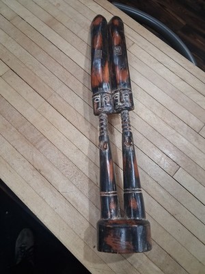 Ghanaian Double Fanti Fertility Doll Carved Wood Figure