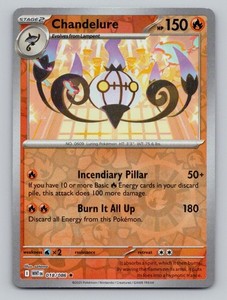 Reverse Holo Chandelure #018/086 Rare SV: White Flare Pokemon