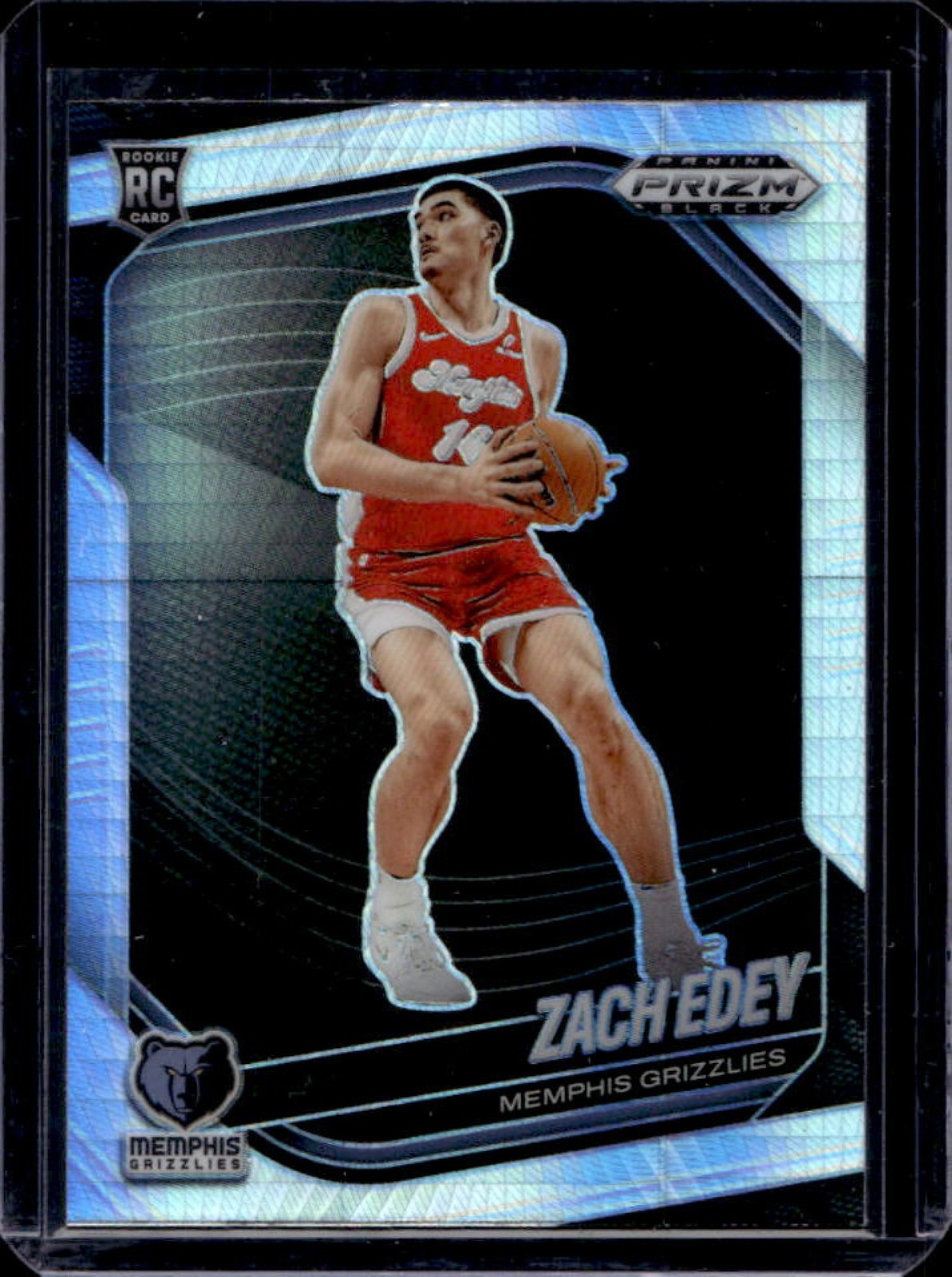 2024-25 Prizm Black Zach Edey RC Hyper Prizm #64 Grizzlies