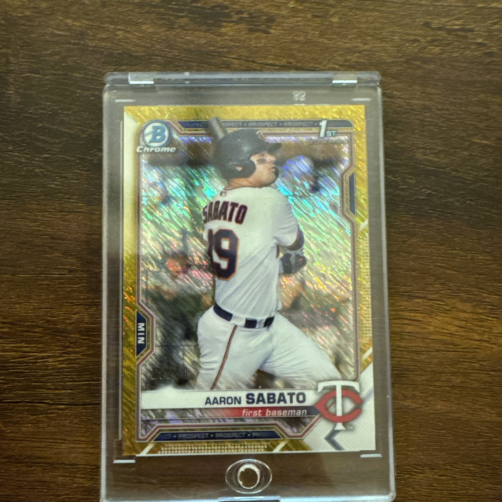 2021 Bowman - Chrome Aaron Sabato #BCP-125 Gold Shimmer Refractor /50 (RC)