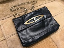 Borsa Tracolla Albertario Milano Pelle Vintage Elegante Nera Made In Italy