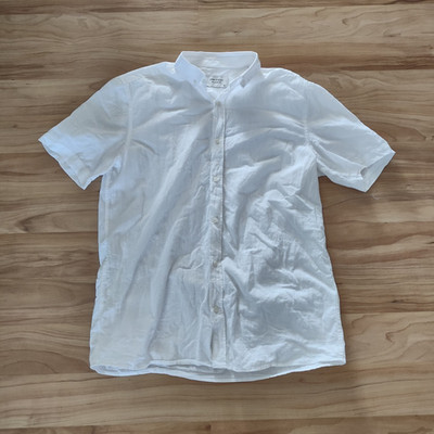 LCW Vision Herren klassisches Hemd Kurzarm Relaxed Fit Kragen Weiß M