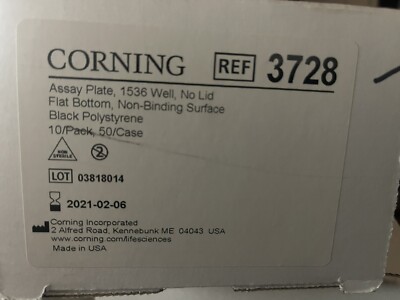 ****GUARANTEED DELIVERY****    CORNING 3728 FLAT BOTTOM 1536 WELL ASSAY PLATE 