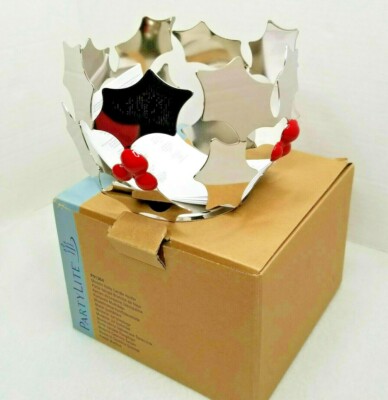 PartyLite Modern Holly Teelichthalter P91363 Holly Berry verpackt