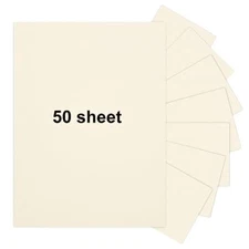 50 Pieces 8.5" x 11" Cardstock, Heavyweight Cardstock 8.5"x11"| 50 Sheets Cream