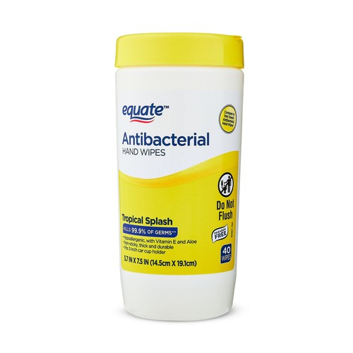 (3 pack) Equate Antibacterial Hand Wipes, Citrus Scent, 40 Count - Picture 2 of 6