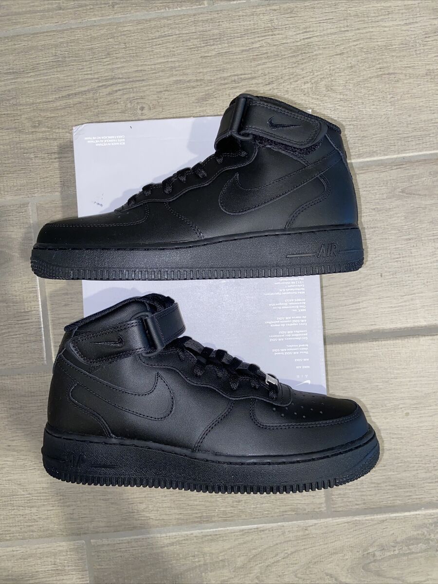 Nike AF1 Air Force 1 Mid 07' Triple Black 366731-001 Women's Nike AF1 Air Force 1 Mid 07' Triple Black 366731-001 Women's