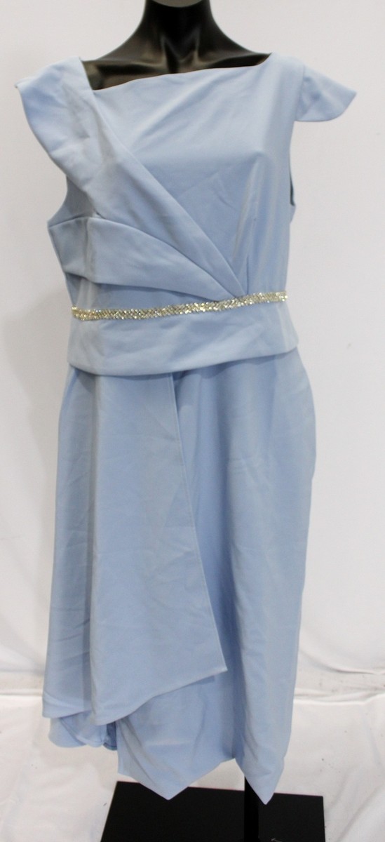 FEHAUTE ネックキャップスリーブAラインミディドレス Fehaute Women's Asymmetrical Cap-Sleeve Midi Dress LC7 Light