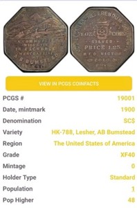 HK-788 - 1900 Lesher Referendum Dollar, A.B. Bumstead 541/ PCGS XF40. CB1222