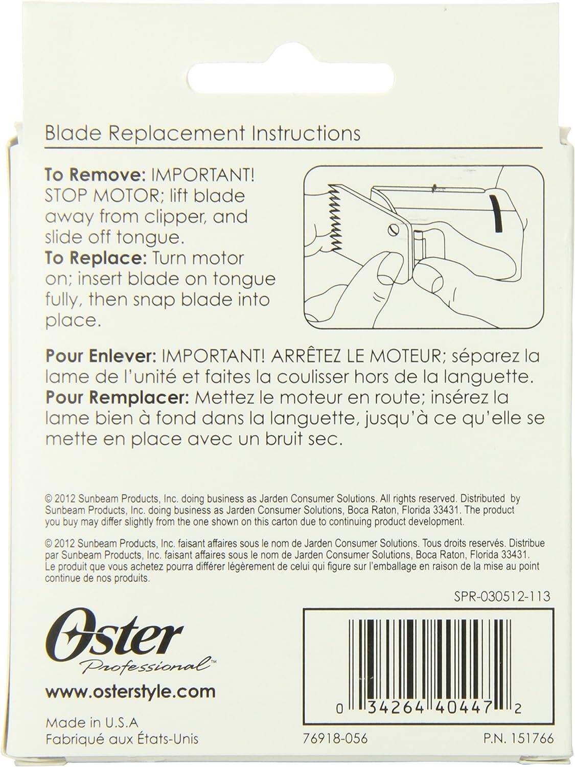 Oster Detachable Blades Fits Classic 76,Octane,Model One,Model 10,Outlaw Clipper
