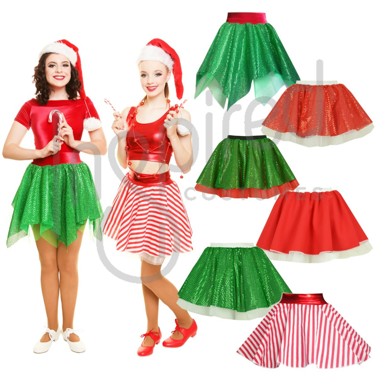 Ladies Elf, Christmas Costume CHRISTMAS JUMPER DAY SKIRT Fancy