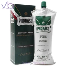 PRORASO Green Shaving Cream In Tube, Eucalyptus Oil & Menthol, Barber Size 500ml