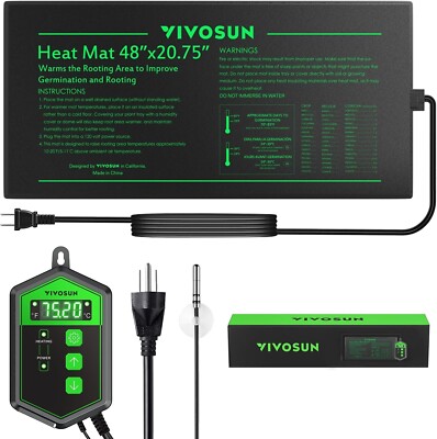 VIVOSUN 48 x20.75'' Seedling Heat Mat Seed Germination w/ Thermostat Controller