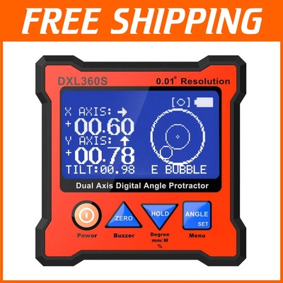 Portable Digital Protractor with Magnetic Base and USB Charging Capabilities
