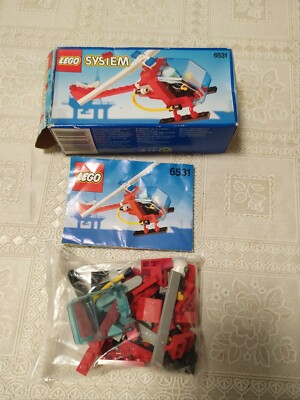Lego City Vintage Elicottero Pompieri 6531 Con Scatola Ed Istruzioni
