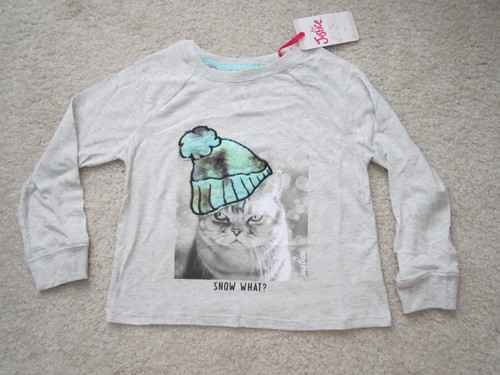 Justice Girl's Graphic Tee Top Kitty Cat Raglan Sleeve Size S (7/8) / NWT - Picture 3 of 9