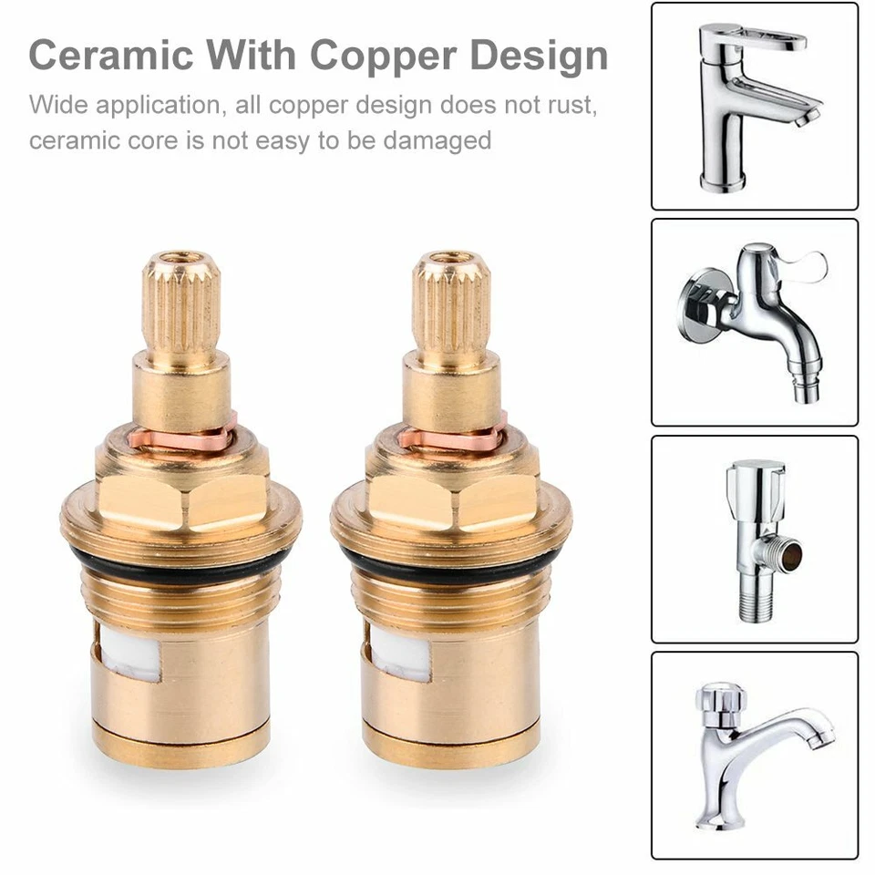 1 Paar Keramik-Oberteil Ventiloberteil Messing Wasserhahn 1/2 Ventil Hahn - Bild 4 von 4