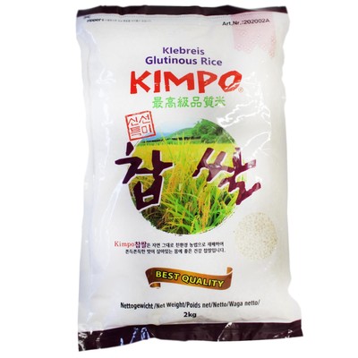 Kimpo Klebreis rund 2kg für Süsses oder für Bällchen Rundkorn Klebreis 