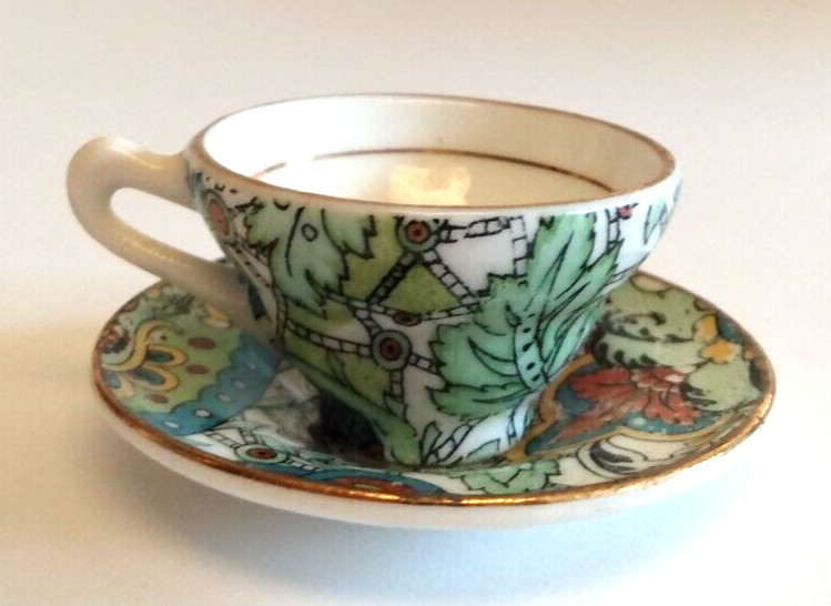 Miniature Rosina England Bone China Vintage Teacup and Saucer Chintz