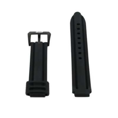 Bracelet De Montre Ingersoll En Silicone Noir - Largeur 18 Mm, Boucle Ardillon, Neuf