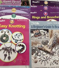 Lot of 8 Jewelry Making/Beading Instructional Booklets Leisure Arts Bead Style