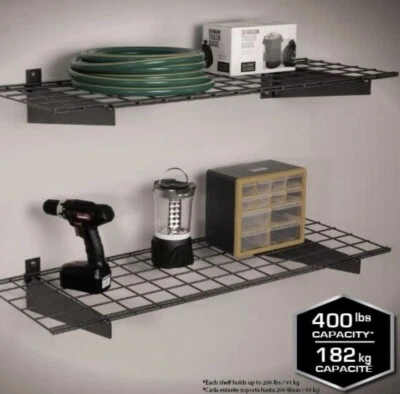New Hyloft 2 Pack Garage Storage System Shelves, 15" X 45" Wall Mounted Shelves