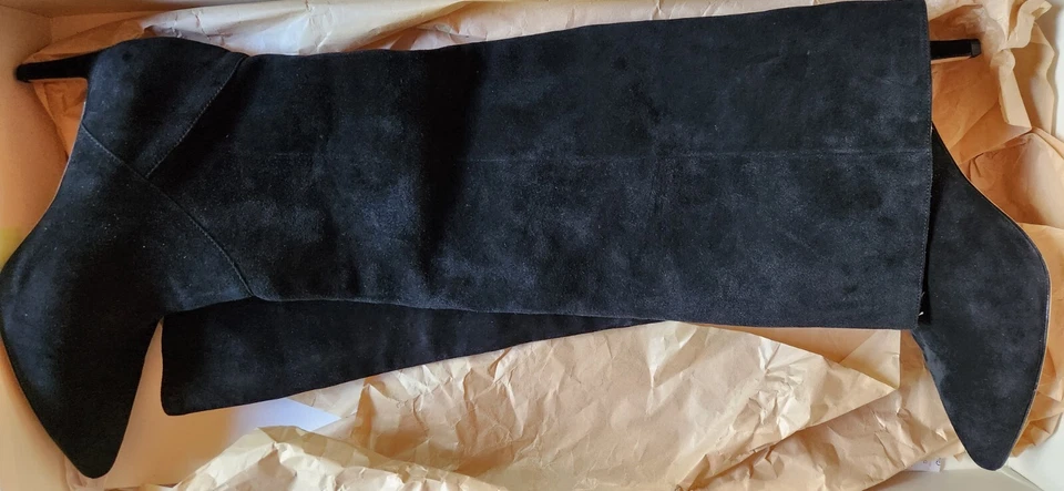 Joie 女式细高跟及膝靴黑色麂皮绒美国 9.5 码 EU 40 全新 — 第 4/4 张图片