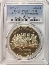 1993-P U.S. Mint Bicentennial Silver Medal PCGS PR-70 DCAM