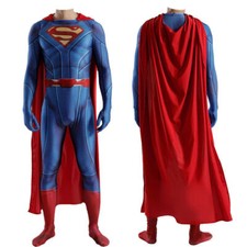 Superman Jumpsuit Clark Kent Bodysuit Cosplay Costume Adult Kids Halloween 008