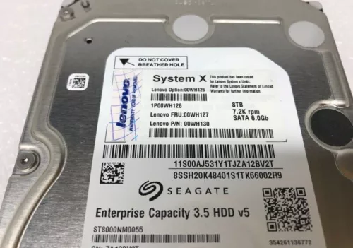 Lenovo System 00WH127 X 8TB 7.2K 3.5'' SATA 6Gb/s 00WH126 Hard Drive 00WH130 - Picture 1 of 2