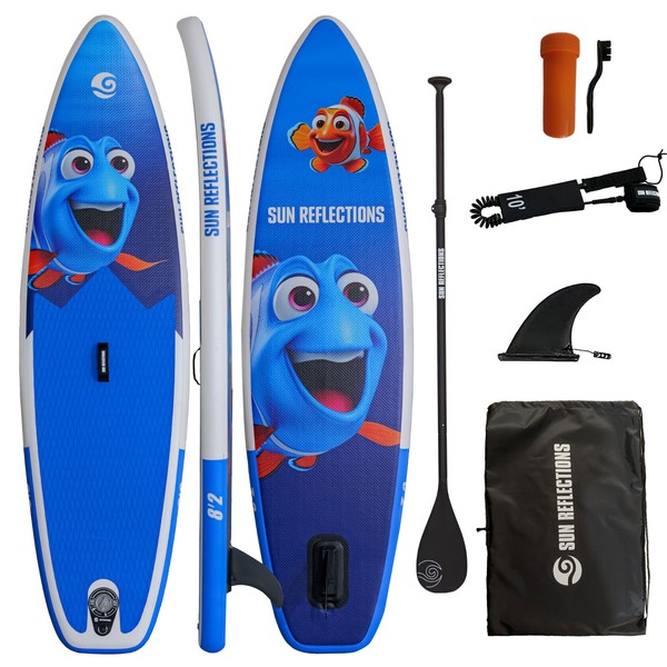 Sun Reflections Kids Sup 250Cm 8'2 Aufblasbar Kinder Board Paddel Set Blau 2025-image
