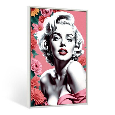  WANDBILD MARILYN MONROE POP ART MUSIK, LEINWAND BILD MIT RAHMEN KUNST DEKO HAUS