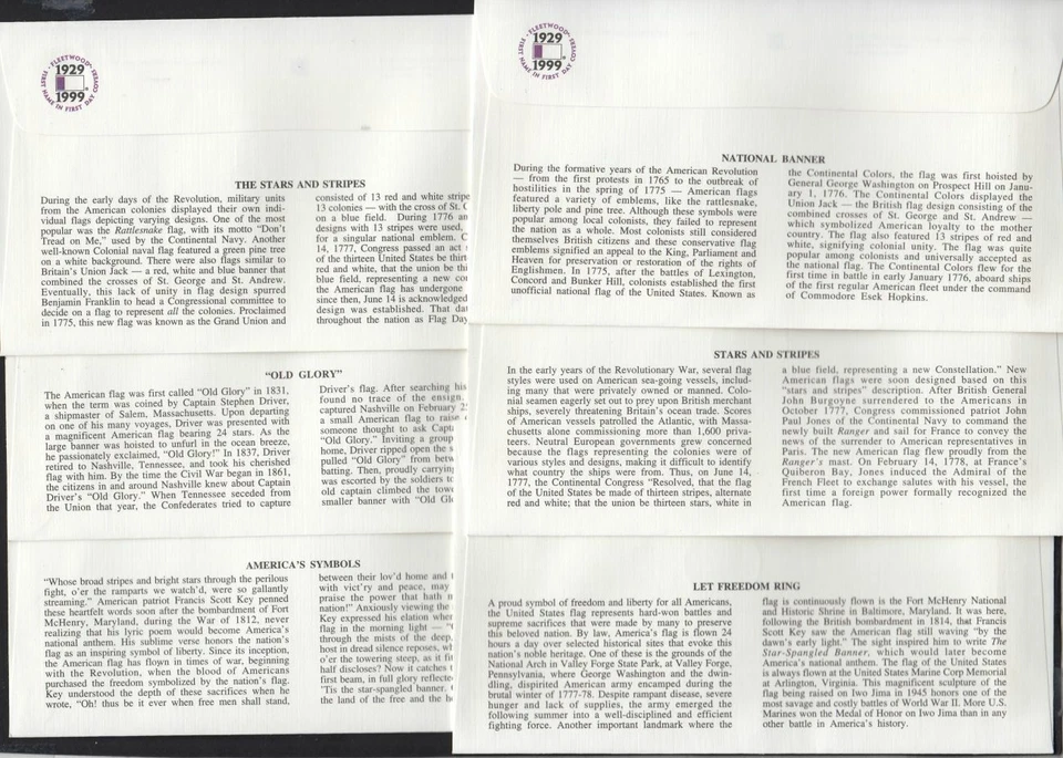 1999 Flag & City Sc 3277 3278 3287F 3280 all types Fleetwood cachets - Image 4 of 4