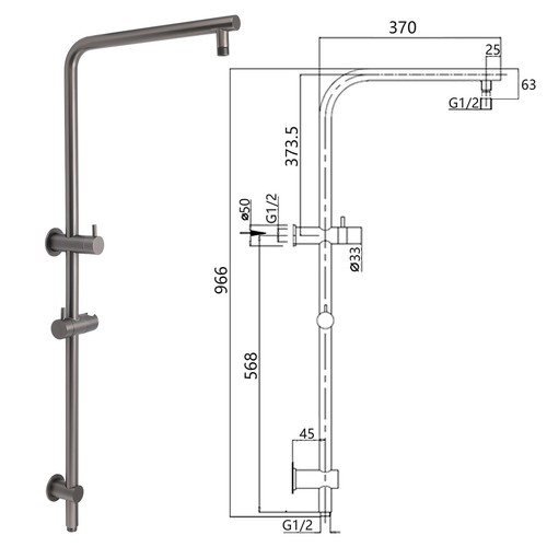 WELS Gun Metal Kitchen Basin Mixer Tap Spout Shower Head Set Rail Wall Arm Drain - Picture 127 of 240