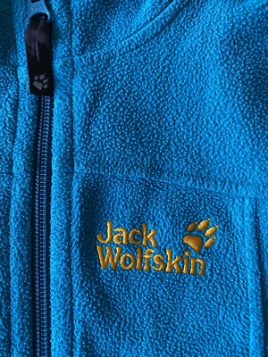 Jack Wolfskin Kinder Fleecejacke Kapuzenjacke türkis 116