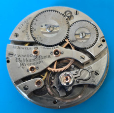 VINTAGE 16 SIZE AMERICAN WALTHAM 19J RIVERSIDE MODEL 1908 POCKET WATCH PARTS