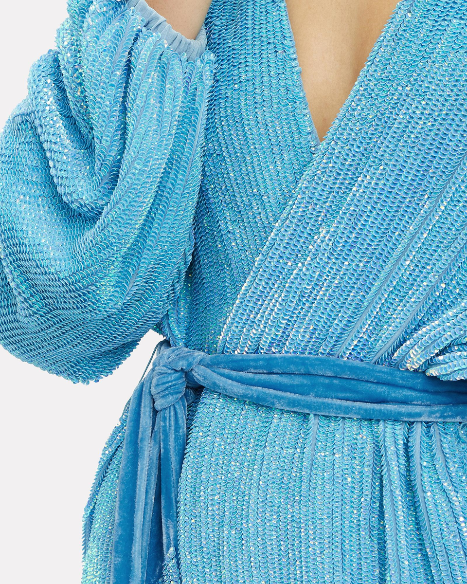 Retrofete Blue Audrey Sequin Wrap Dress (Large) | eBay