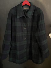 Womens Vintage Pendleton Coat Wool Plaid Euc Size 18