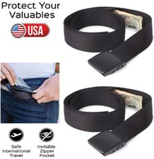2  Travel Security Belt Money Belt for Men Travel Security Belt Hidden Money Key