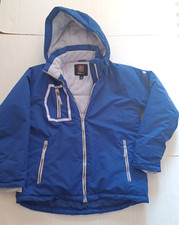 Swiss Tech Womens Sz M (8-10) Fleece Lined Hooded Snow Ski Jacket Blue Coat