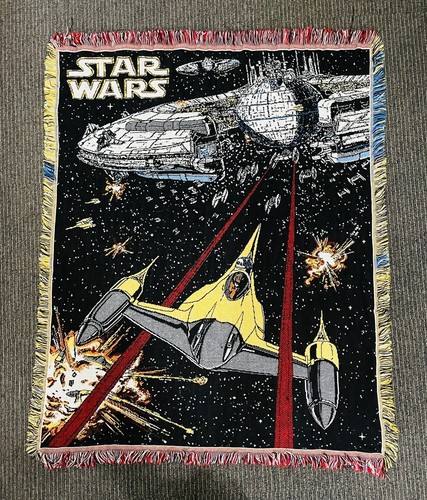 Star Wars Tapestry Throw Blanket RARE 