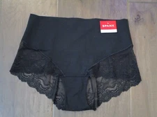 SPANX UNDIE-TECTABLE SMOOTHING LACE HI-HIPSTER PANTIES IN BLACK   SIZE LARGE NEW