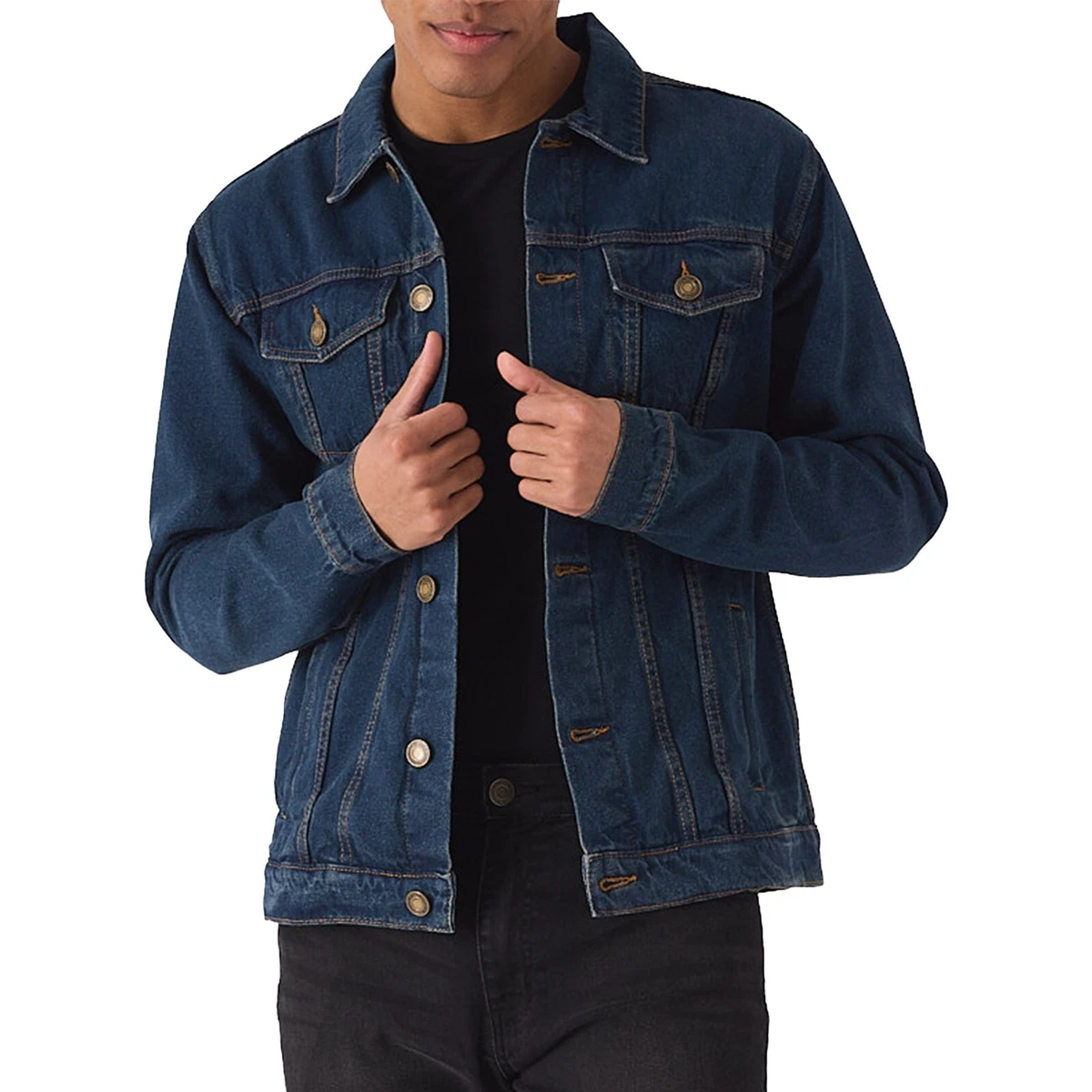 Wefuesd Men'S Winter Warm Fleece Casual Long Sleeve Turn-Down Collar Solid Denim  Coat, Jean Jacket, Men'S Fashion, Black M - Walmart.com